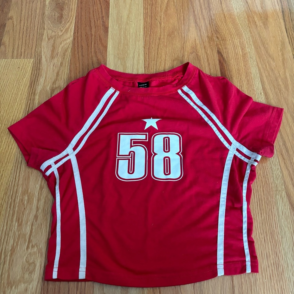 SHEIN red sporty crop top
